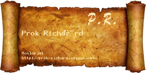 Prok Richárd névjegykártya